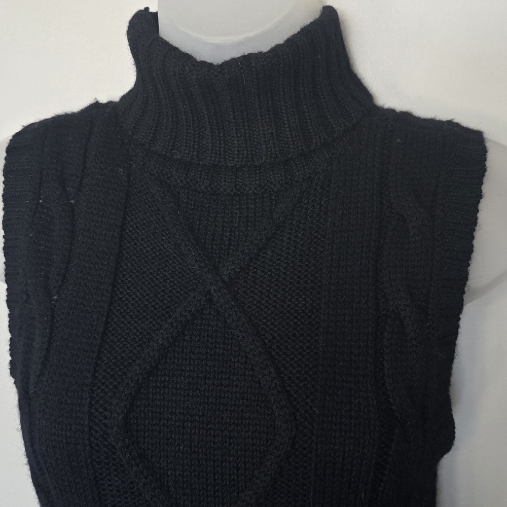 Nine West Turtle Neck sweater dress Black Sleeveless 100% Merino Wool Womens Xs - Picture 9 of 9